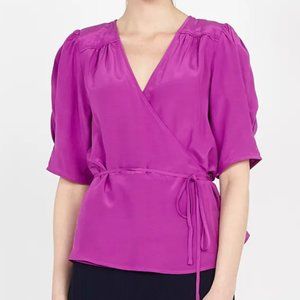 Suncoo Paris Leyla Fluid Wrap Blouse (NWT)